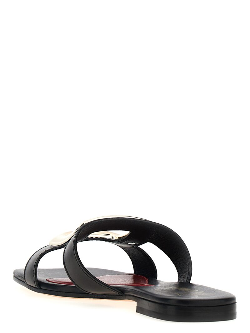 'New metal buckle mule' sandals 100% calfskin leather (Bos Taurus) ROGER VIVIER Black