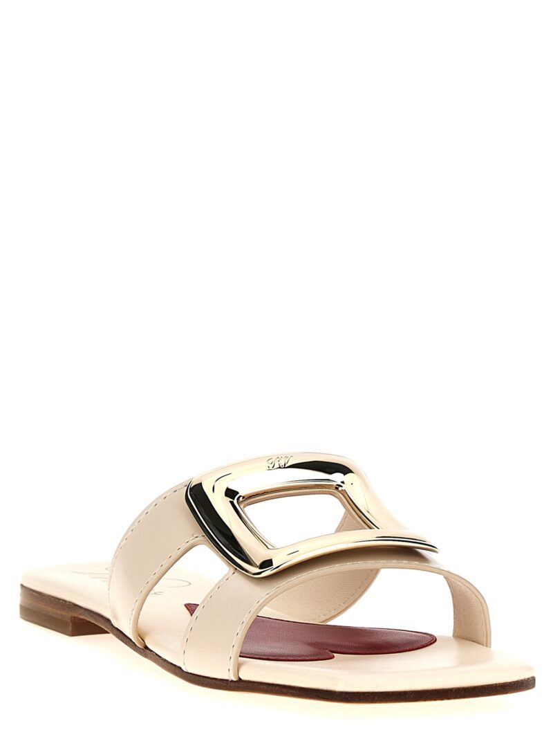 'New metal buckle mule' sandals Woman ROGER VIVIER White