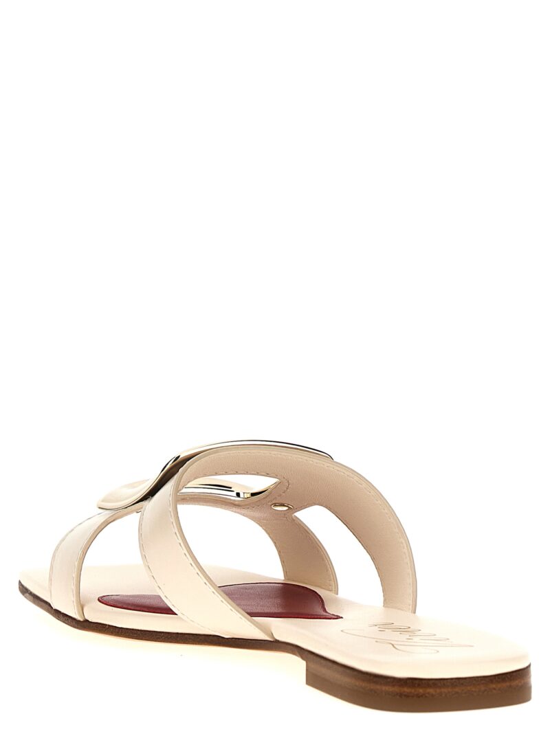 'New metal buckle mule' sandals 100% calfskin leather (Bos Taurus) ROGER VIVIER White