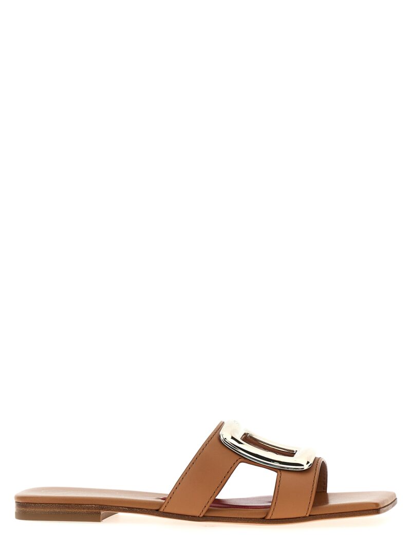 'New metal buckle mule' sandals ROGER VIVIER Brown