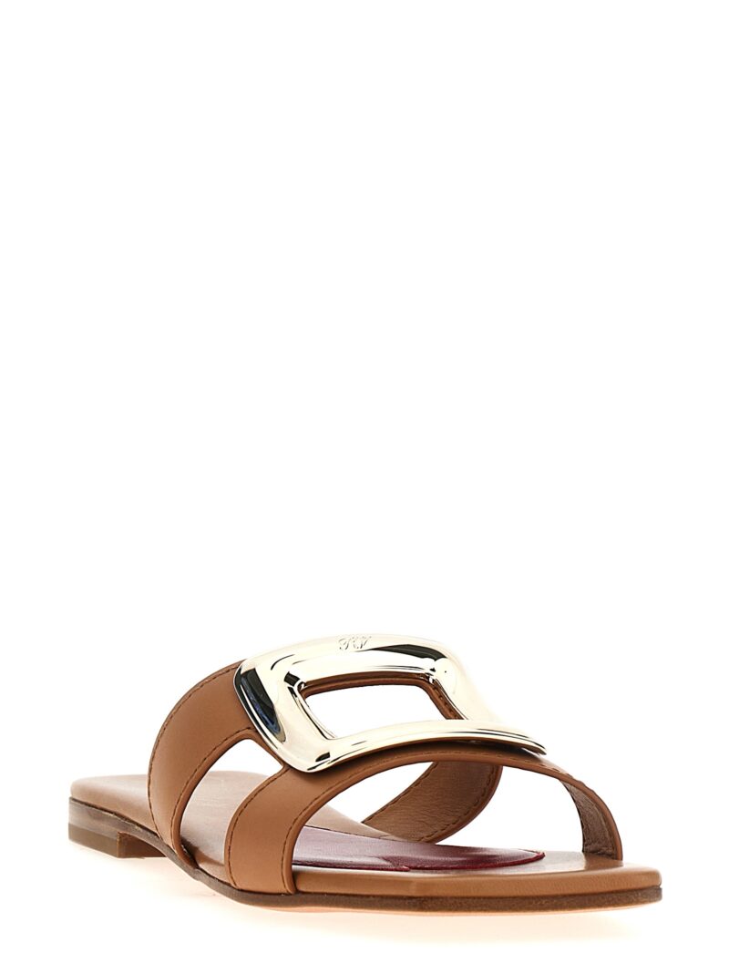 'New metal buckle mule' sandals Woman ROGER VIVIER Brown