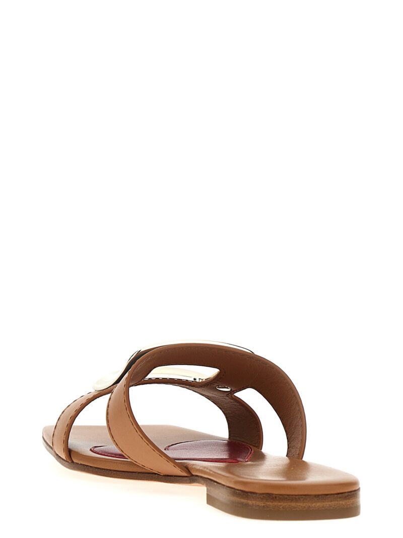 'New metal buckle mule' sandals 100% calfskin leather (Bos Taurus) ROGER VIVIER Brown