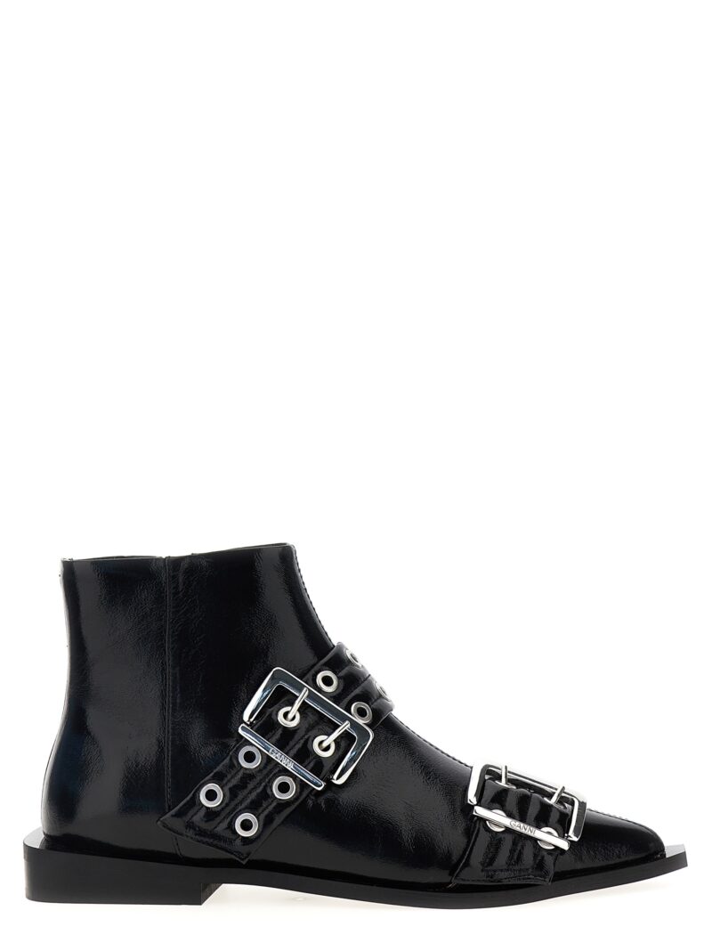 'Wide Belt Buckle' ankle boots GANNI Black