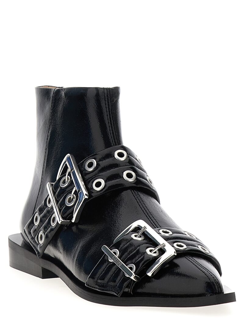 'Wide Belt Buckle' ankle boots S2650099 GANNI Black