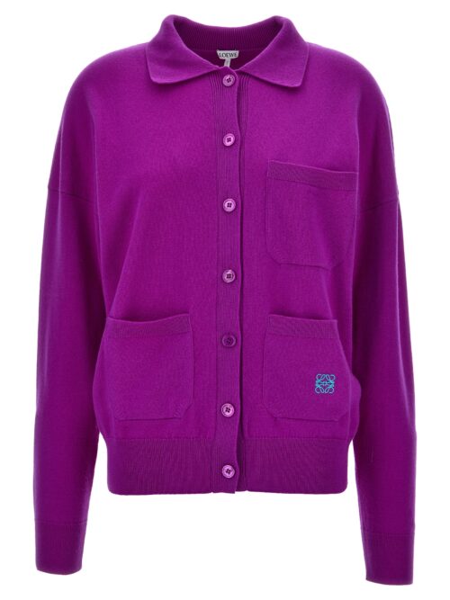 Logo embroidery cardigan LOEWE Purple