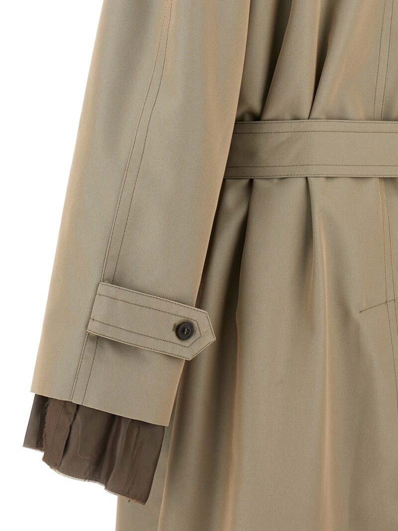 Long single-breasted trench coat 65% cotton