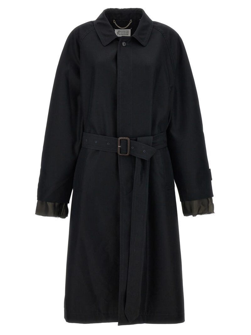 Long single-breasted trench coat MAISON MARGIELA Black