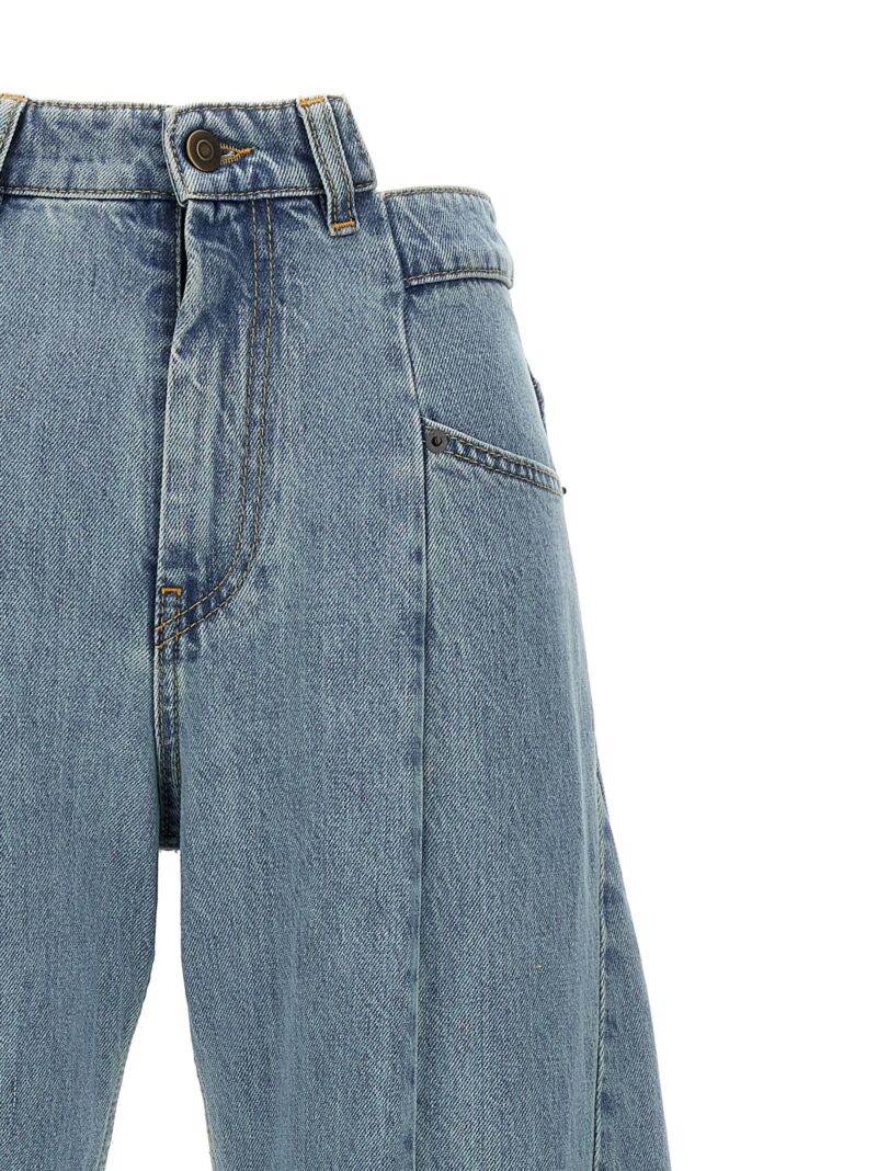 Asymmetrical waist jeans Woman MAISON MARGIELA Light Blue