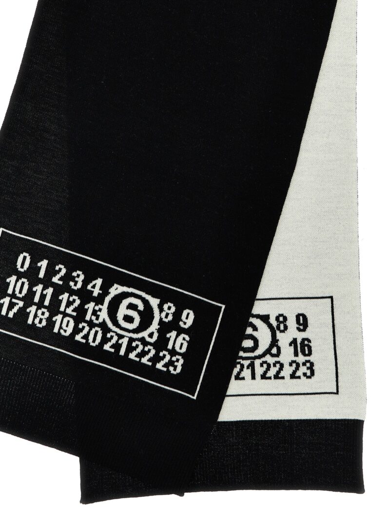 'Numeric' scarf Man MM6 MAISON MARGIELA White/Black