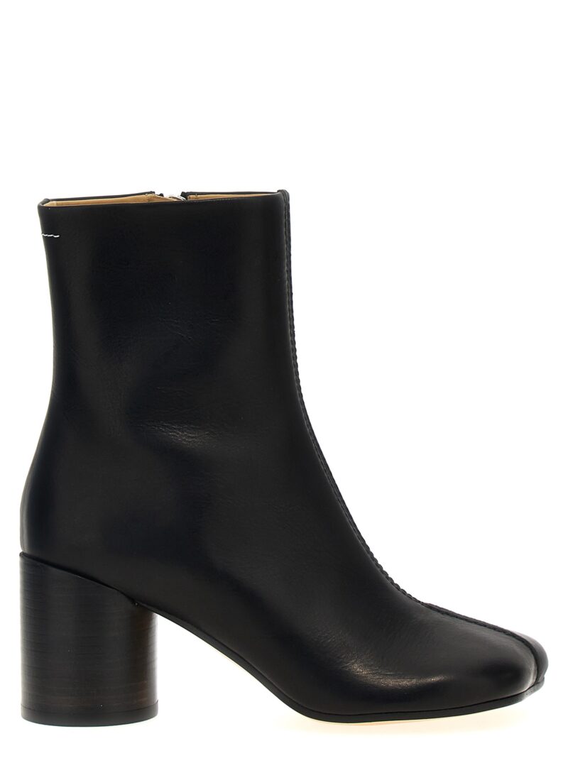 Stitch-out leather ankle boots MM6 MAISON MARGIELA Black