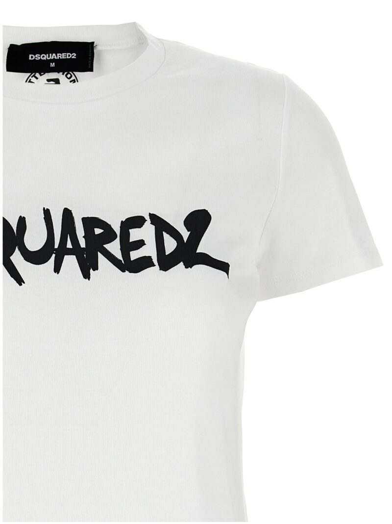 Logo print T-shirt Woman DSQUARED2 White/Black