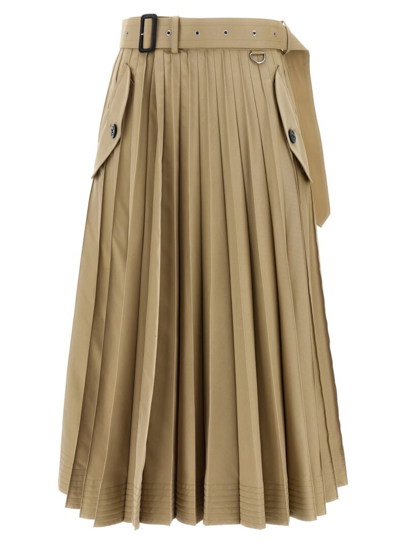 Long pleated skirt SACAI Beige