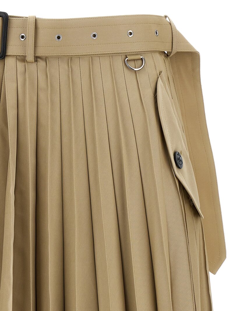 Long pleated skirt Woman SACAI Beige