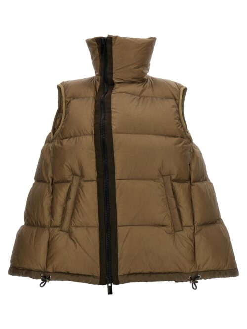 Flared padded vest SACAI Beige