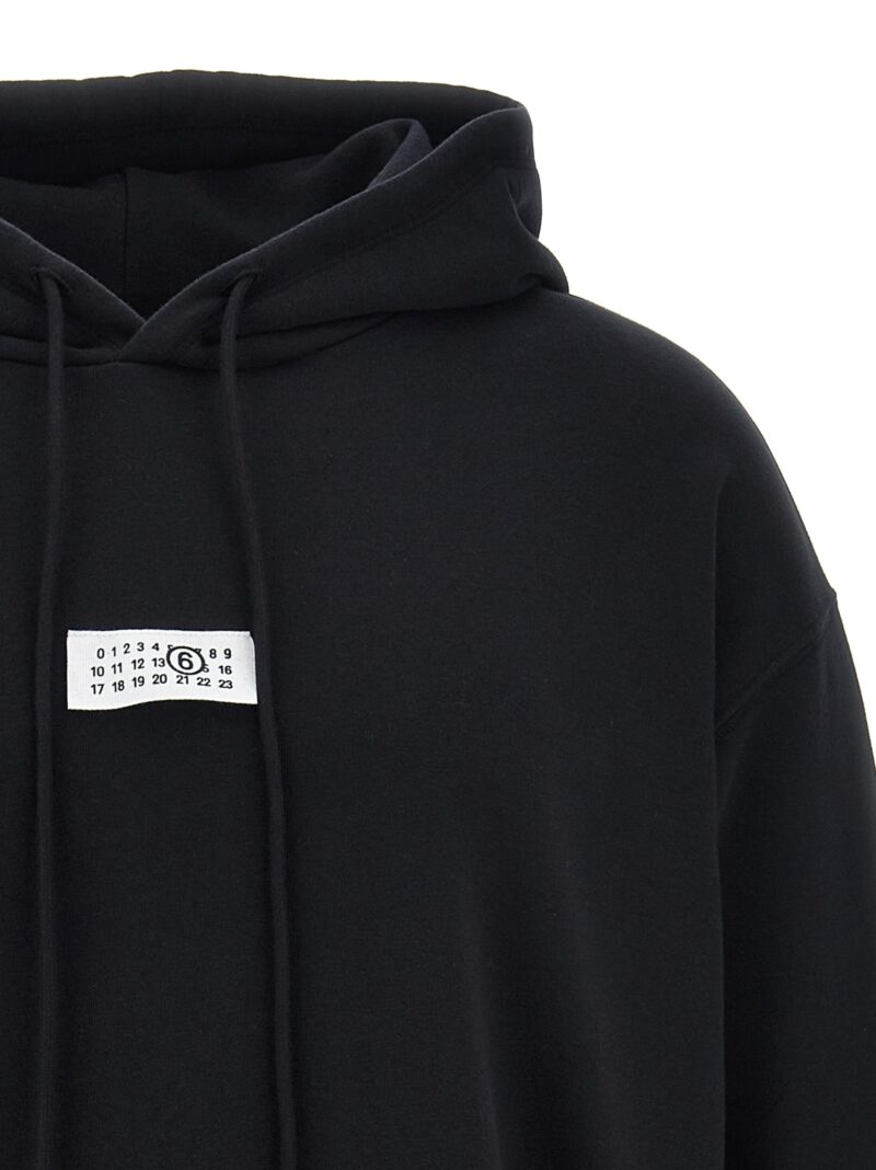 Logo label hoodie Man MM6 MAISON MARGIELA Black