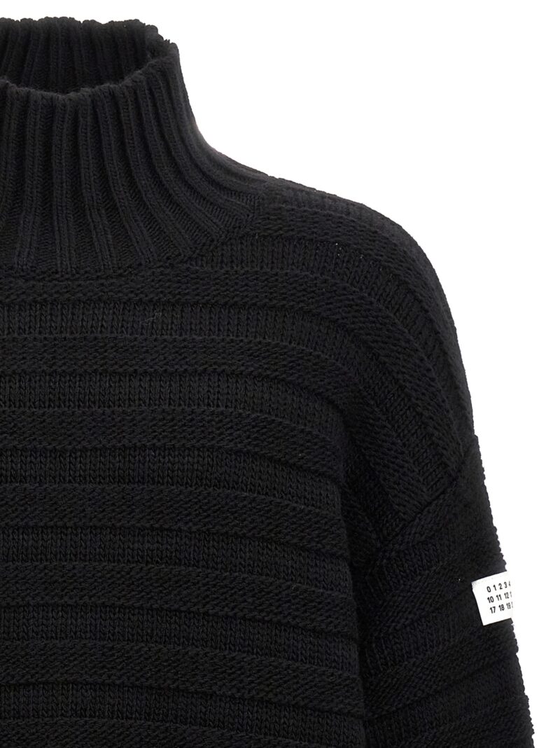 Destroyed ribbed sweater Man MM6 MAISON MARGIELA Black