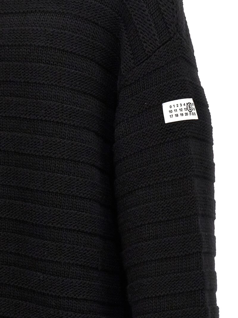 Destroyed ribbed sweater 50% virgin wool 50% acrylic MM6 MAISON MARGIELA Black