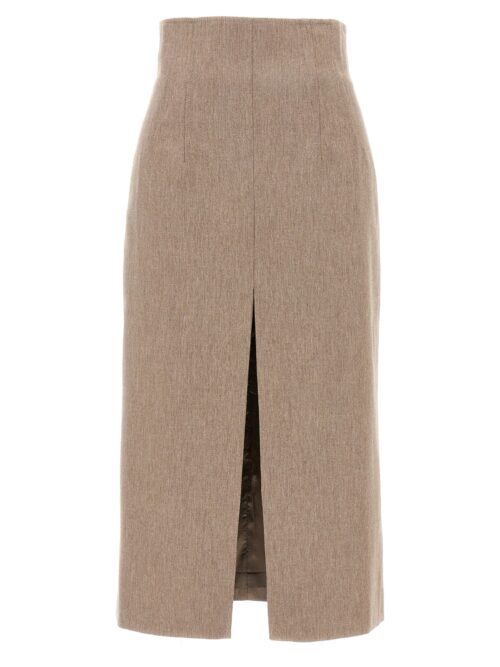 'Stephanie' midi skirt THE ANDAMANE Beige