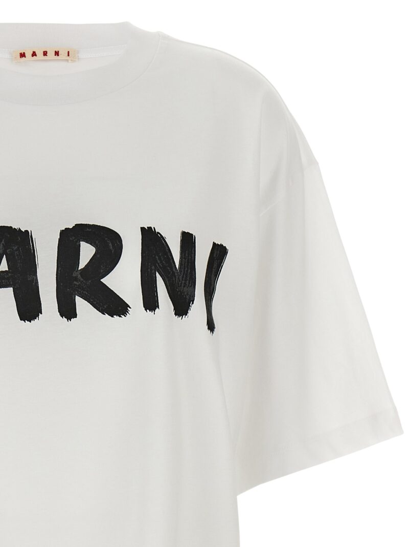 Logo print t-shirt Woman MARNI White/Black