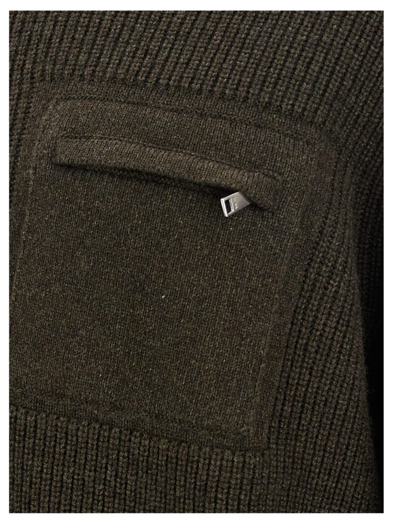 Zip pocket sweater 100% cashmere ZEGNA Brown