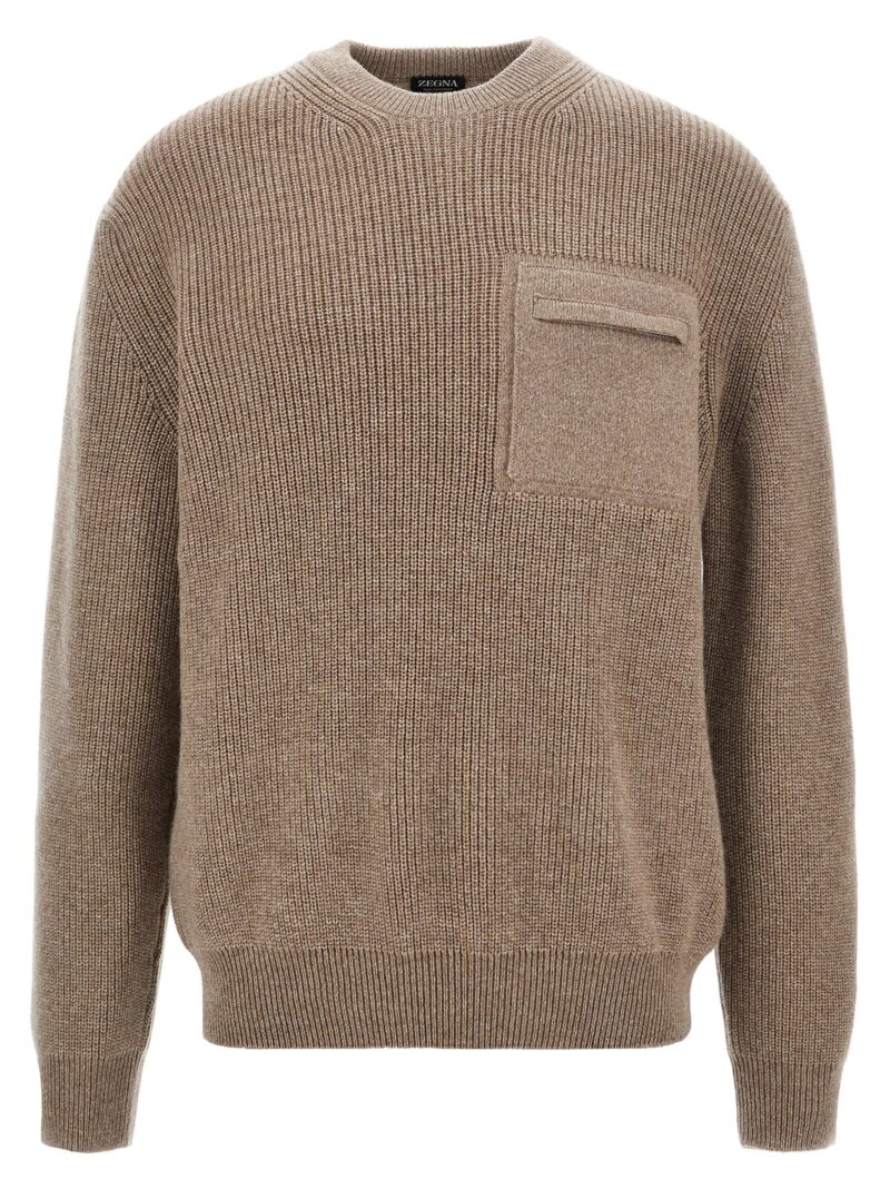 Zip pocket sweater ZEGNA Beige