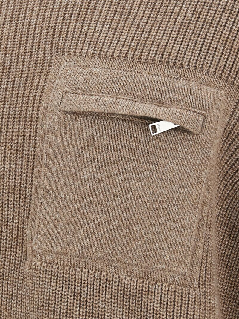 Zip pocket sweater 100% cashmere ZEGNA Beige