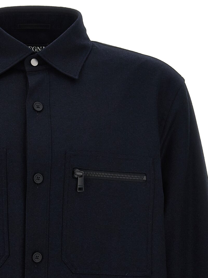 Merino tech overshirt Man ZEGNA Blue