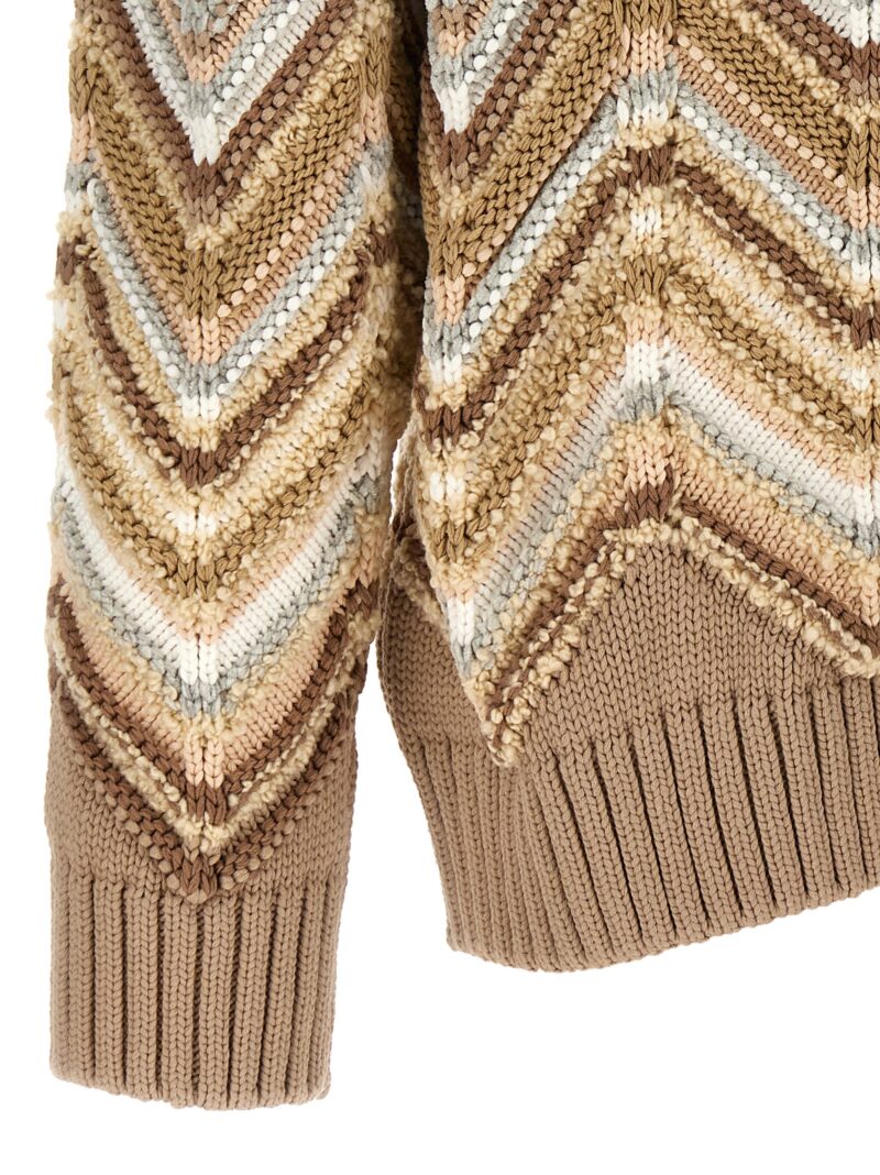 'Zig Zag' cardigan 45% cotton 23% wool 18% viscose 14% polyamide MISSONI Beige