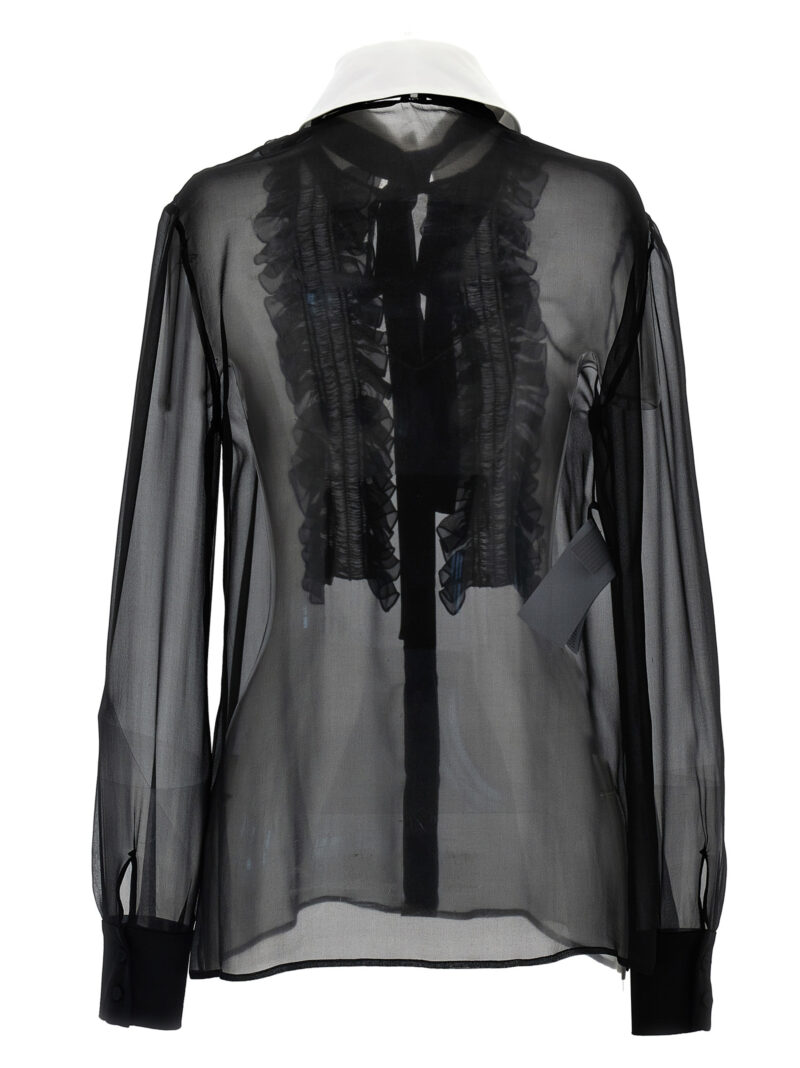 Ruffles plastron shirt V021151140555 ALBERTA FERRETTI White/Black