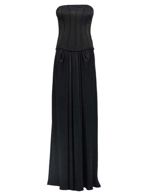 Corset satin dress ALBERTA FERRETTI Black