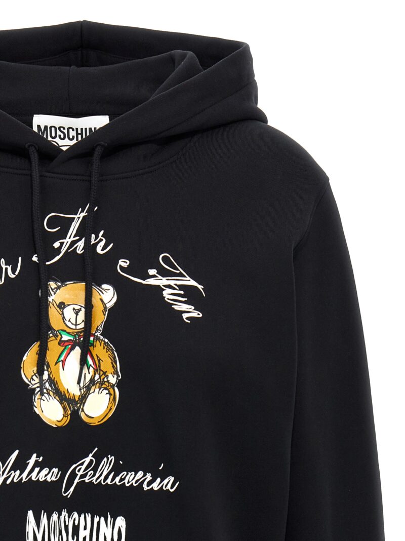 'Antica Pellicceria' cropped hoodie Woman MOSCHINO Black