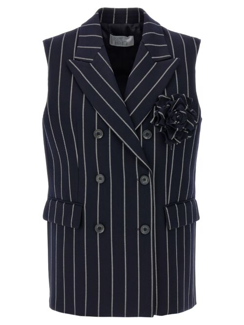 Double-breasted pinstripe vest GIUSEPPE DI MORABITO Blue