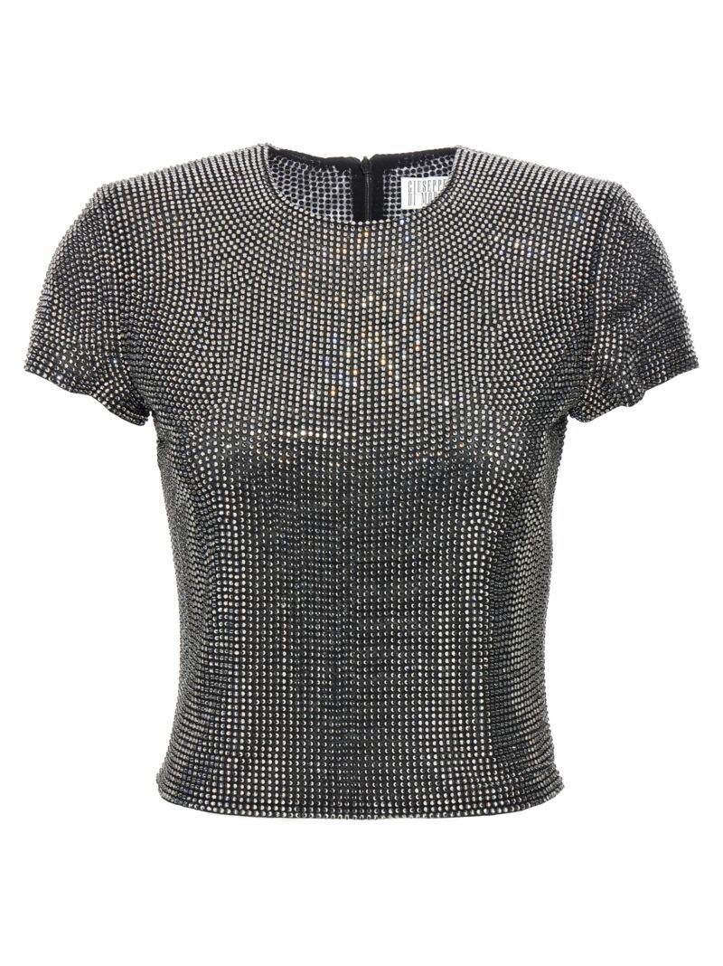 Rhinestone T-shirt GIUSEPPE DI MORABITO Black