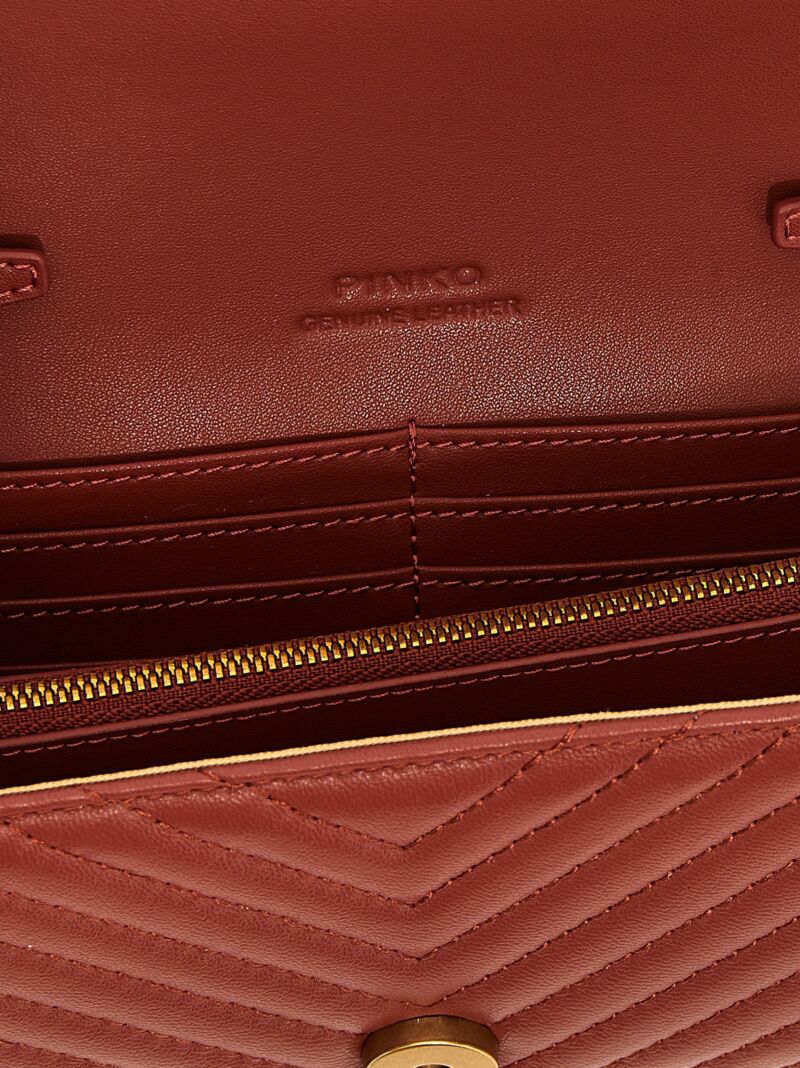 'Love Bag One Wallet Chevron' wallet 100% lamb leather (Ovis aries) PINKO Bordeaux