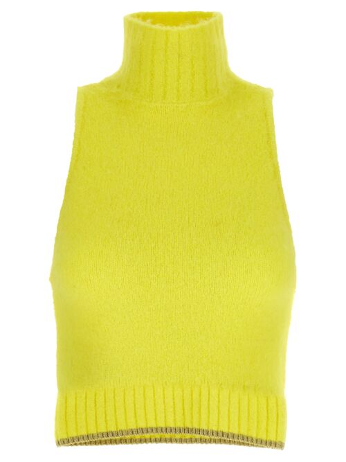 Wool top PINKO Yellow