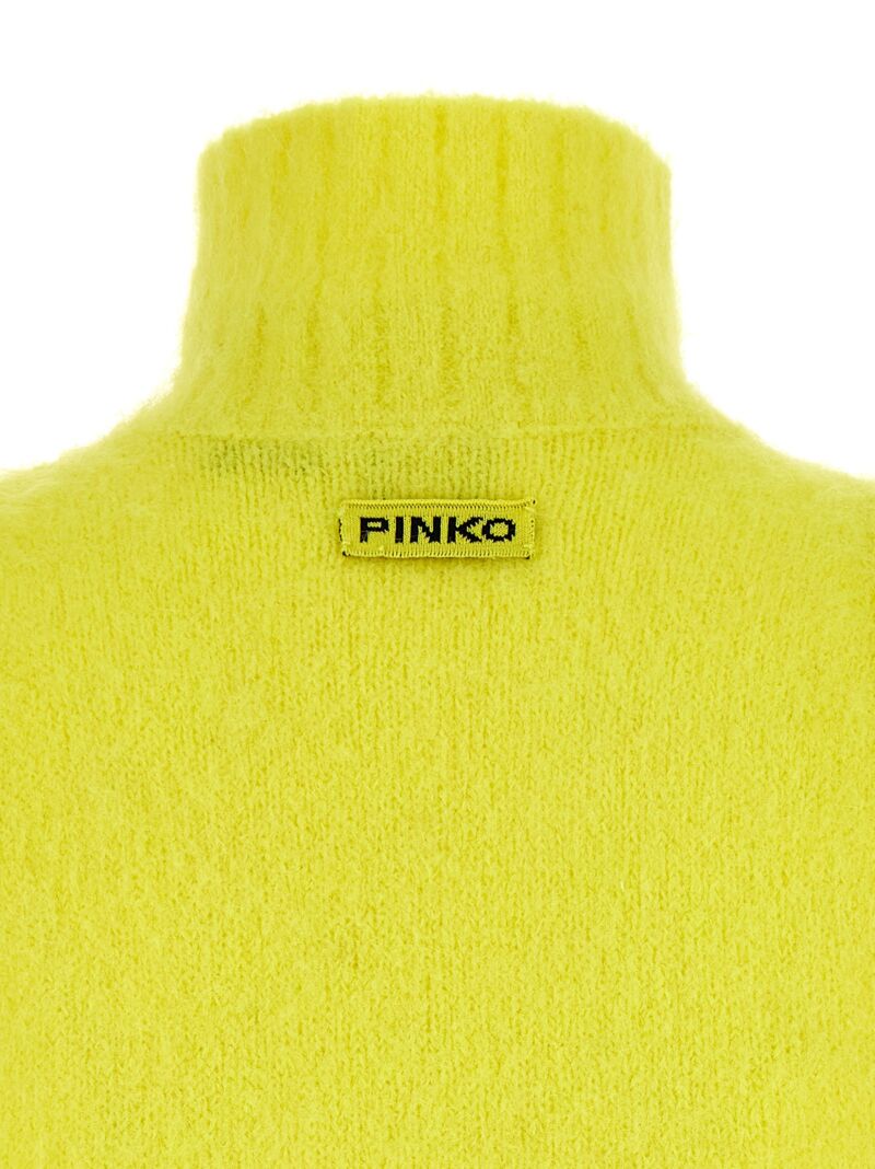 Wool top 40% polyamide 27% polyester 20% wool 10% alpaca wool 3% elastane PINKO Yellow