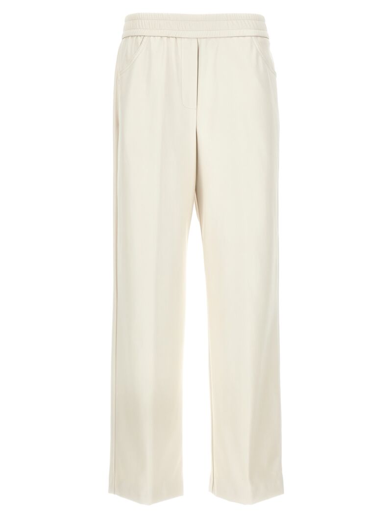 Faux leather trousers NUDE White