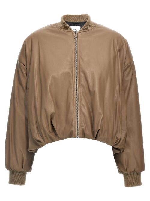 Eco leather bomber jacket NUDE Gray