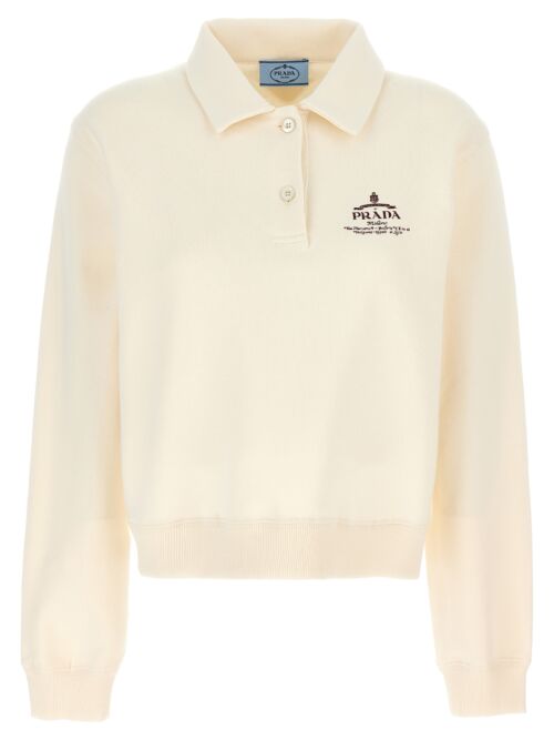 Logo print polo shirt PRADA Beige