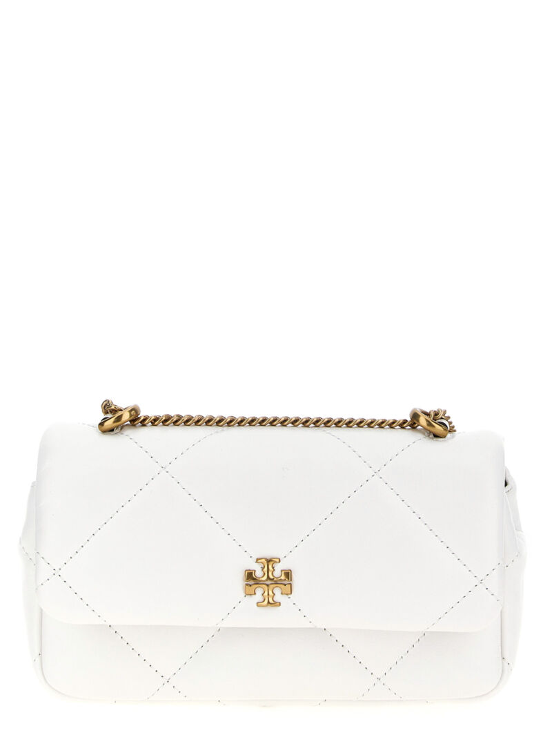 'Kira Diamond Quilt Mini' crossbody bag TORY BURCH White