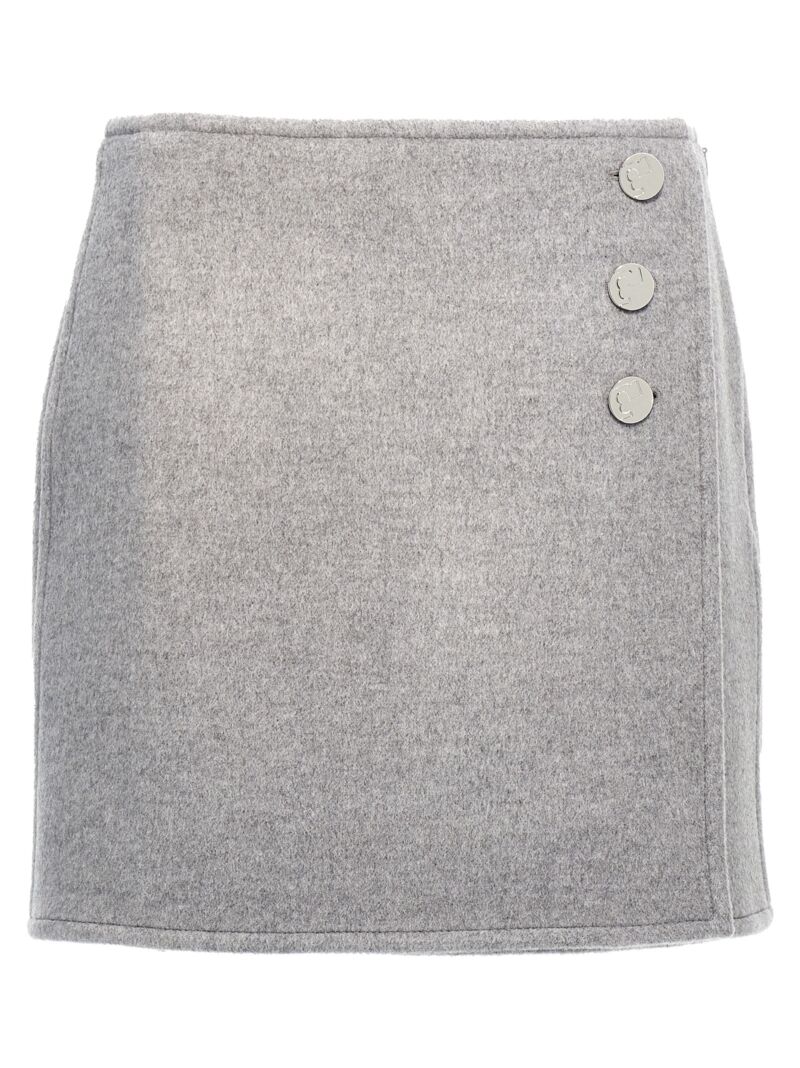 'T Monogram' skirt TORY BURCH Gray