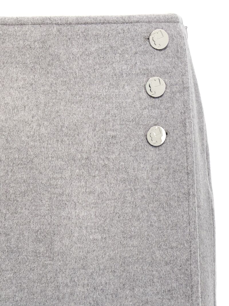 'T Monogram' skirt Woman TORY BURCH Gray