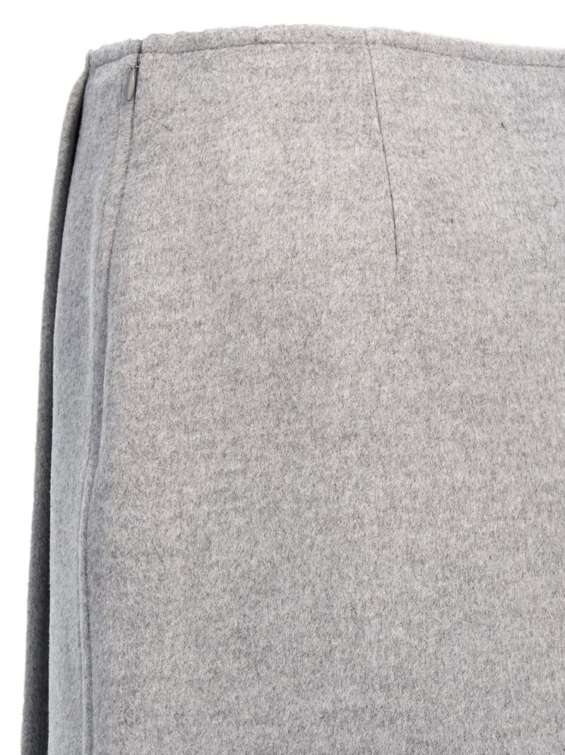 'T Monogram' skirt 100% wool TORY BURCH Gray