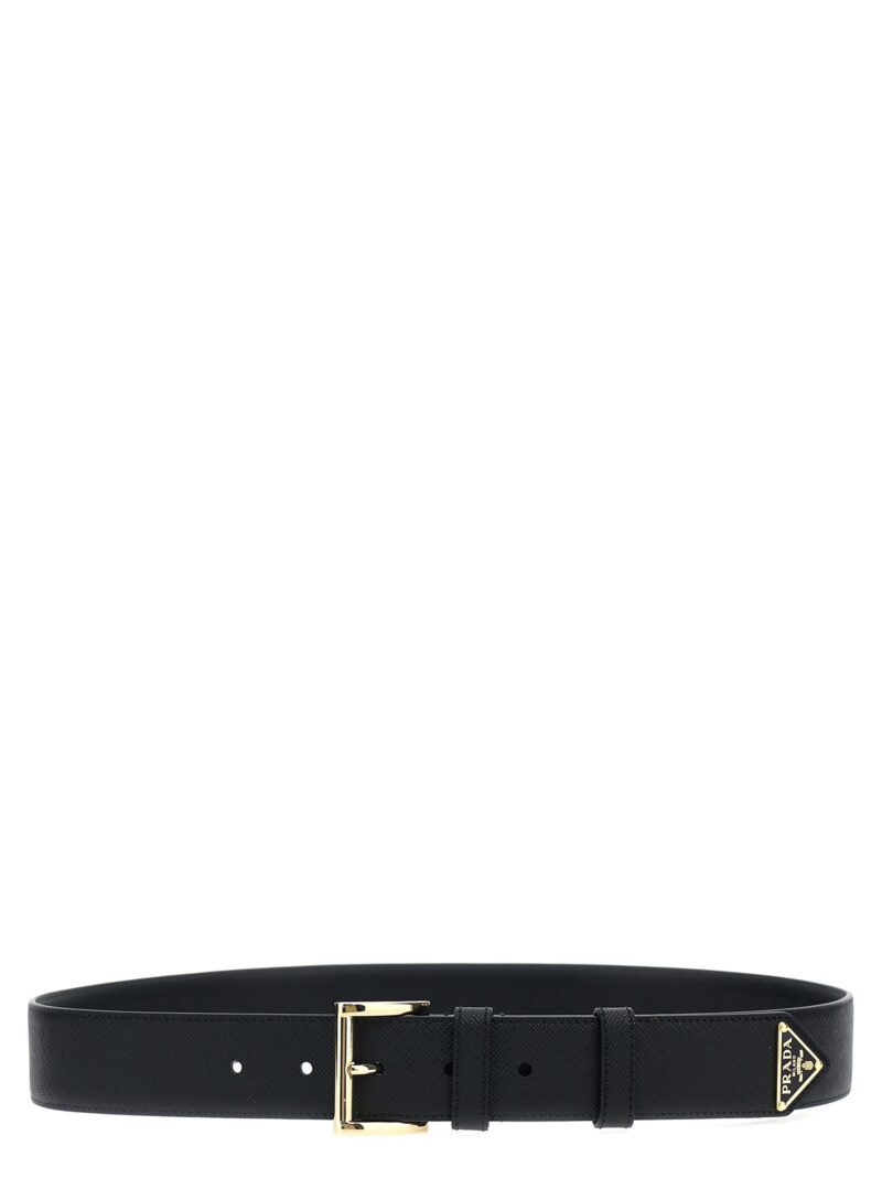 Saffiano logo belt PRADA Black