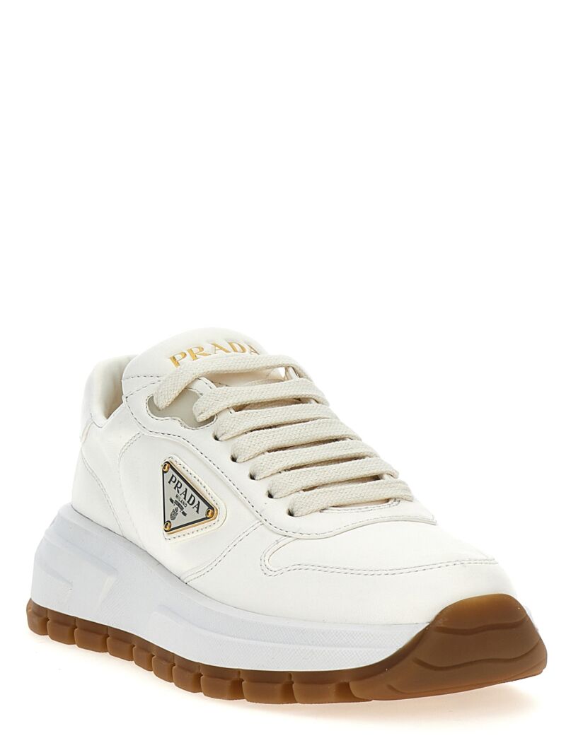 Logo leather sneakers 1E804MFB045038F0304 PRADA White