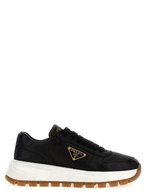 Logo leather sneakers PRADA Black