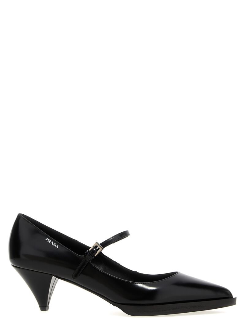 Brushed leather pumps PRADA Black