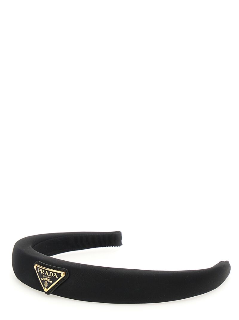 Re-Nylon logo headband PRADA Black