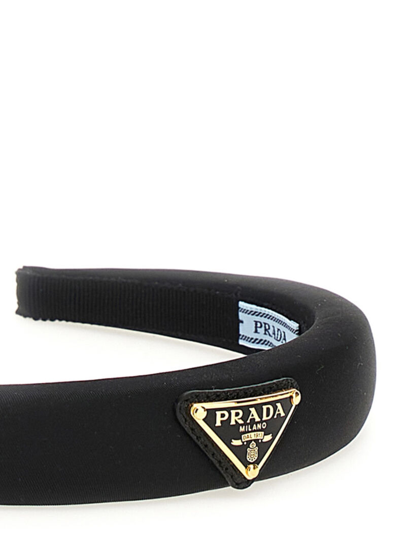 Re-Nylon logo headband 100% nylon PRADA Black