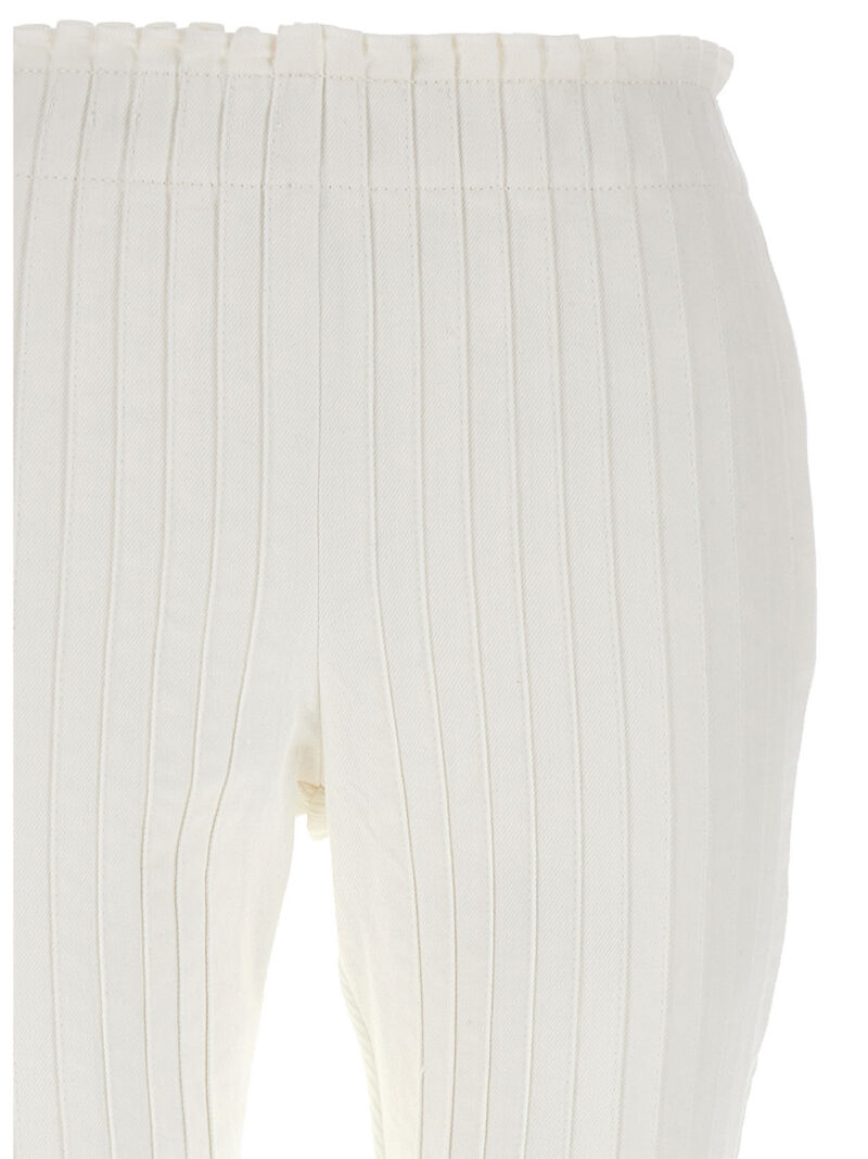 Ribbed pleated pants Woman SACAI White